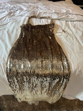 Show me your Mumu Gold Sequin Halter Dress